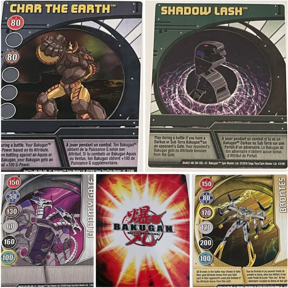 Bakugan Battle Brawlers Cards - 11 Regular & 10 Magnetic Cards with Rule Book